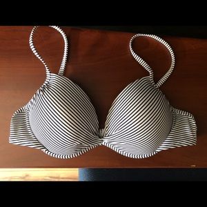 Navy Blue & White Nautical Bikini Top Bathing Suit